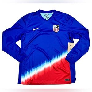 Nike Men's Blue and Red USA Soccer Shirt
